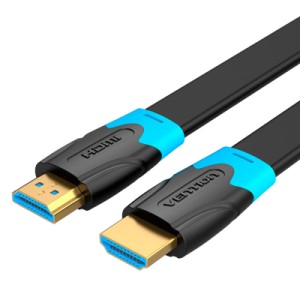 Кабель мультимедійний HDMI to HDMI Flat 1.5m black Vention (AAKBG)