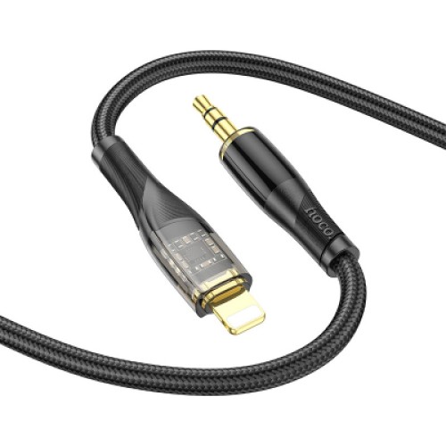 Кабель мультимедийный Lightning to 3.5mm M 1.0m black UPA25 Black HOCO (6931474791153)