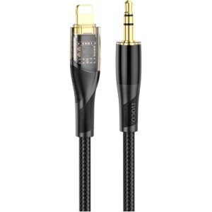 Кабель мультимедійний Lightning to 3.5mm M 1.0m black UPA25 Black HOCO (6931474791153)