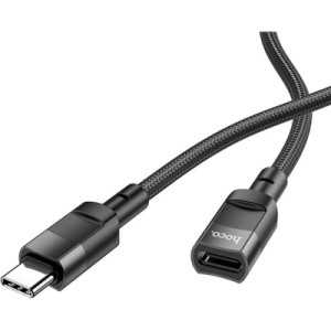 Дата кабель USB-C M/F 1.2m extension U107 black HOCO (6931474789990)