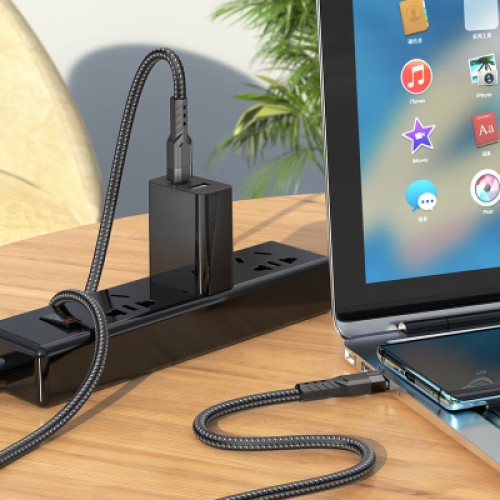 Дата кабель USB-C to USB-C 1.2m 60W U110 black HOCO (6931474770622)