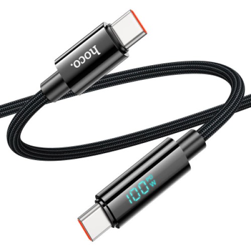 Дата кабель USB-C to USB-C 1.0m Benefit with display 100W U141 black HOCO (6942007611930)