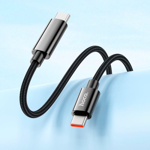 Дата кабель USB-C to USB-C 1.0m Benefit with display 100W U141 black HOCO (6942007611930)