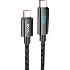 Дата кабель USB-C to USB-C 1.0m Benefit with display 100W U141 black HOCO (6942007611930)