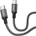 Дата кабель USB-C to USB-C 1.0m 60W nylon X14 black HOCO (6931474752215)