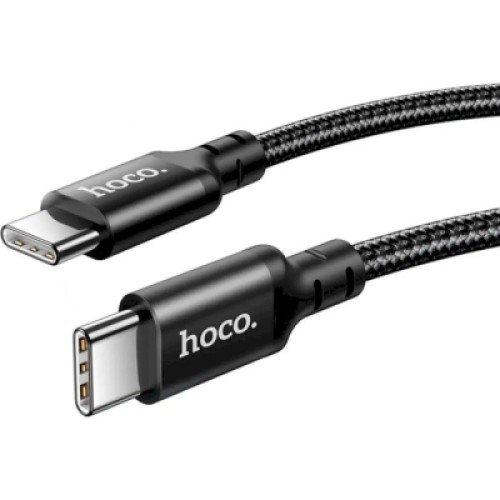 Дата кабель USB-C to USB-C 1.0m 60W nylon X14 black HOCO (6931474752215)