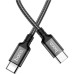 Дата кабель USB-C to USB-C 1.0m 60W nylon X14 black HOCO (6931474752215)