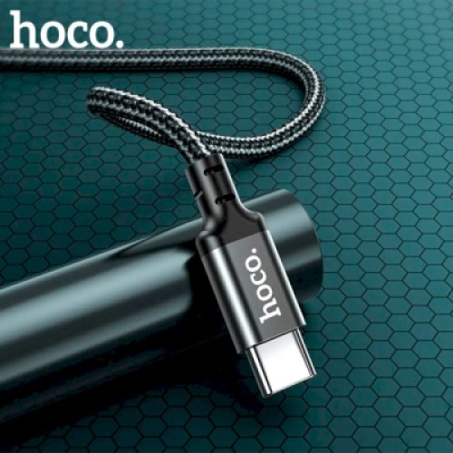 Дата кабель USB-C to USB-C 1.0m 60W nylon X14 black HOCO (6931474752215)