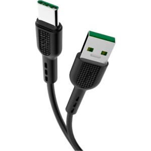 Дата кабель USB-C to USB-C 1.0m 5A Surge charging X33 black HOCO (6931474706119)