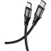 Дата кабель USB-C to USB-C 1.0m Exquisito 100W X50 black HOCO (6931474734259)