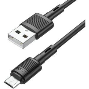 Дата кабель USB 2.0 AM to Micro 5P 1.0m 2.4A PVC X83 black HOCO (6931474770882)