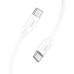 Дата кабель USB-C to USB-C 1.0m Magic silicone PD 60W X87 white HOCO (6931474783264)