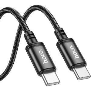 Дата кабель USB-C to USB-C 3.0m Radiance 60W X91 black HOCO (6931474788733)