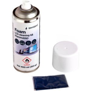 Спрей для очистки Gembird Foam, LCD cleaning kit, 400ml, steel (CK-LCD-08)