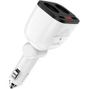 Зарядний пристрій HOCO HOCO Z28 Power ocean 2xUSB + display White (6957531091967)