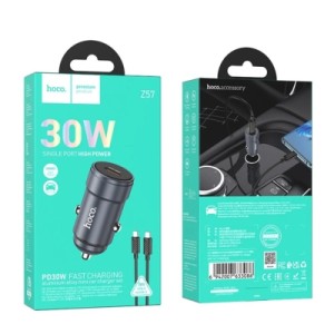 Зарядний пристрій HOCO HOCO Z57 Glorious single-port USB-C PD30W + cable USB-C Metal Gray (6942007633086)