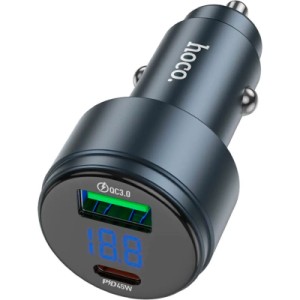 Зарядний пристрій HOCO HOCO Z57B Glorious 63W dual-port display USB-C PD45W + USB QC3.0 Metal Gray (6942007633161)