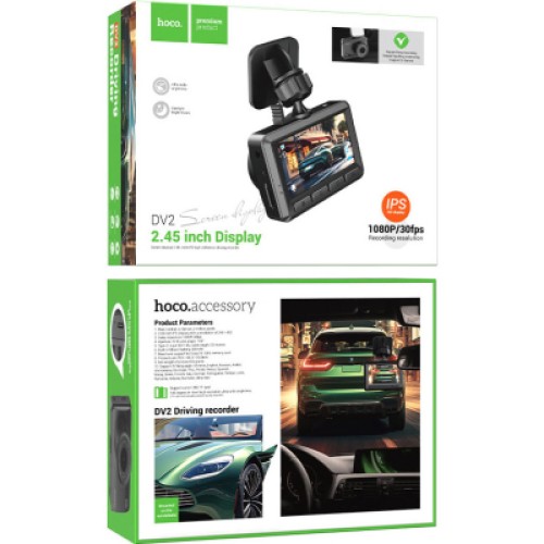 Видеорегистратор HOCO DV2 Driving recorder with display Black (6942007608176)