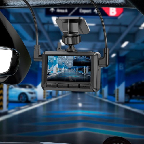 Видеорегистратор HOCO DV3 Driving recorder with display dual-channel Black (6942007608183)