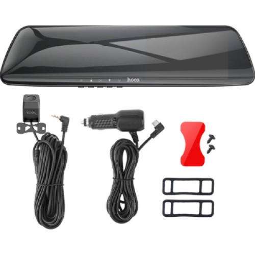 Видеорегистратор HOCO DV4 4.5-inch rearview mirror driving recorder dual-channel Black (6942007616782)