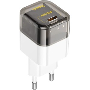Зарядное устройство HOCO C125A Transparent USB-C PD20W Transparent Black (6931474798336)