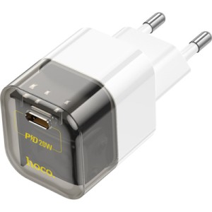 Зарядное устройство HOCO C125A Transparent USB-C PD20W Transparent Black (6931474798336)
