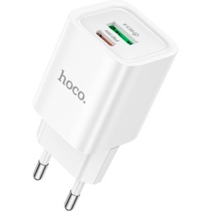 Зарядное устройство HOCO C149A Charm 1xUSB-C PD30W + 1xUSB QC3.0 White (6942007630337)