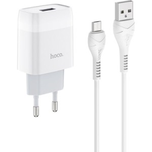 Зарядное устройство HOCO C72A Glorious USB + cable Micro 10.5W White (6931474713001)
