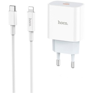 Зарядное устройство HOCO C76A Plus Speed Source USB-C PD20W + cable USB-C to Lightning White (6931474746924)