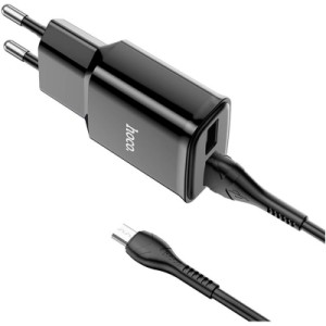 Зарядний пристрій HOCO C88A Star round 2xUSB + cable Micro 12W Black (6931474749529)