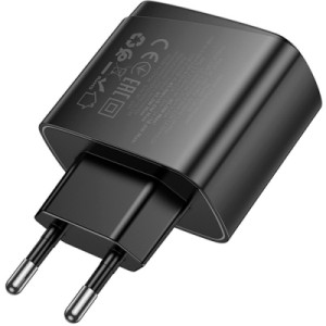 Зарядний пристрій HOCO CS63A Bright 1xUSB-C PD65W + 1xUSB QC3.0 Black (6942007638470)