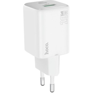 Зарядний пристрій HOCO N41 Almighty 1xUSB-C PD20W + 1xUSB QC3.0 White (6942007617031)