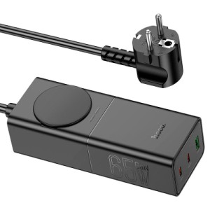 Зарядний пристрій HOCO NS4 Sharp desktop socket 2xUSB-C + USB-A PD65W Black (6942007617352)