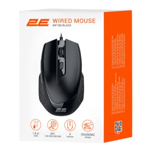 Мышка 2E MF180 USB Black (2E-MF180UB)