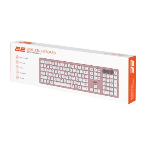 Клавиатура 2E KS270 109key Wireless UA Rose/White (2E-KS270WBPN_UA)