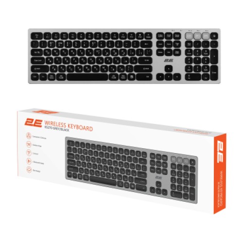 Клавиатура 2E KS270 109key Wireless UA Grey/Black (2E-KS270WBGR_UA)