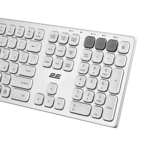 Клавиатура 2E KS270 109key Wireless UA Silver/White (2E-KS270WBWH_UA)