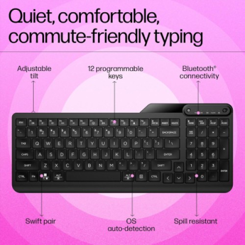 Клавиатура HP 460 Multi-Device Bluetooth UA Black (7N7B8AA)