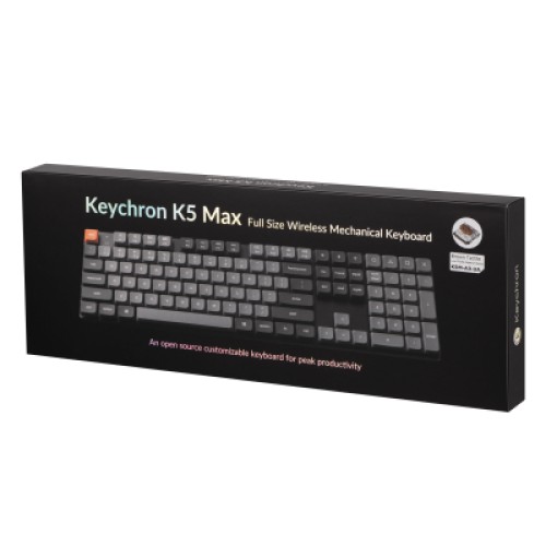 Клавиатура Keychron K5 Max Gateron MX 2.0 Brown White Led QMK Wireless/Bluetooth/USB-А UA Black (K5M-A3-UA)