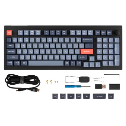 Клавиатура Keychron V5 Max Gateron Jupiter Banana Knob Hot-Swap QMK Wireless/Bluetooth/USB-А UA Black (V5M-D4-UA)