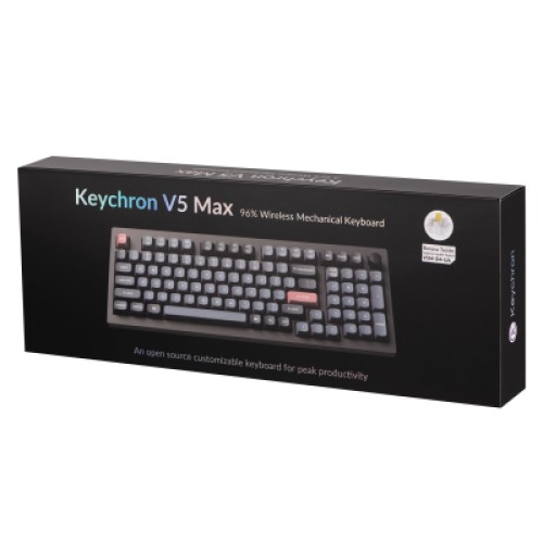 Клавиатура Keychron V5 Max Gateron Jupiter Banana Knob Hot-Swap QMK Wireless/Bluetooth/USB-А UA Black (V5M-D4-UA)