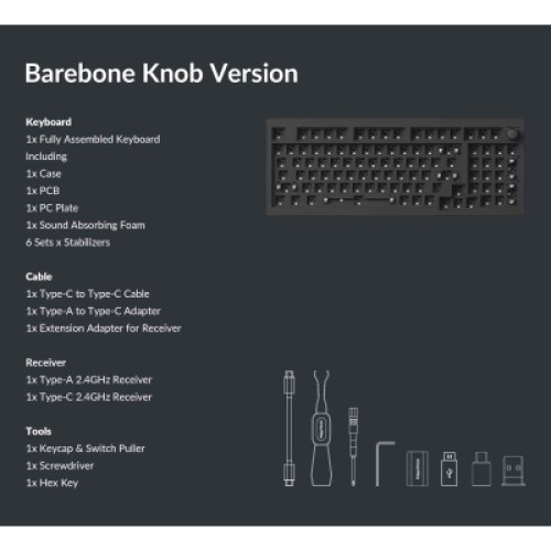Клавиатура Keychron V5 Max Gateron Jupiter Brown Knob Hot-Swap QMK Wireless/Bluetooth/USB-А UA Black (V5M-D3-UA)