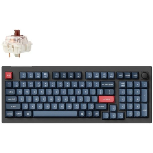 Клавиатура Keychron V5 Max Gateron Jupiter Brown Knob Hot-Swap QMK Wireless/Bluetooth/USB-А UA Black (V5M-D3-UA)