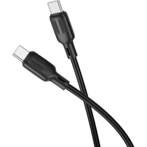 Дата кабель USB-C to USB-C 2.0m 60W Lenny silicone BX113 black BOROFONE (6941991115516)