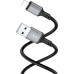 Дата кабель USB 2.0 AM to Lightning Famous silicone BX83 black BOROFONE (6974443386356)