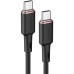 Дата кабель USB-C to USB-C 1.2m 3A 60W silicone C2-03 black Acefast (6974316280729)