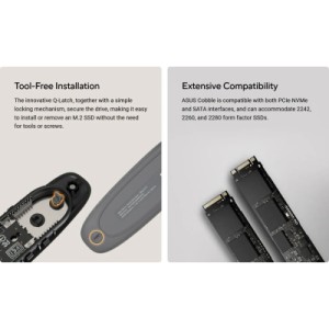 Кишеня зовнішня ASUS SSD PCIe NVMe M.2 2230/2242/2260/2280 USB Type-C 3.2 Gen 2x1 black (90DD02R0-M09000)