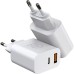 Зарядное устройство WUW C172 1xUSB-C PD20W + 1xUSB QC3.0 18W White (с172W)