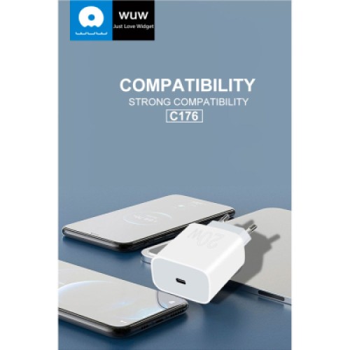 Зарядное устройство WUW C176 USB-C PD20W White (WUW-C176)
