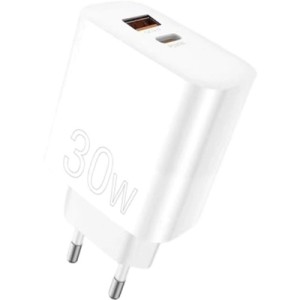 Зарядное устройство WUW C208 1xUSB-C PD30W + 1xUSB QC3.0 18W White (6972573333417)